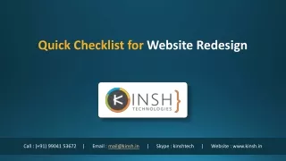 Quick Checklist for Website Redesign