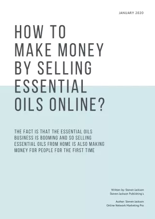 How to make money by selling essential oils online?