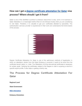Degree Certificate Attestation for Qatar