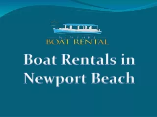 Boat Rentals in Newport Beach