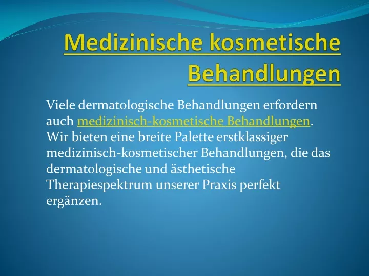 medizinische kosmetische behandlungen