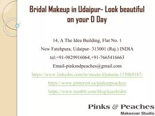 Bridal Makeup in Udaipur- Look beautiful on your D Day