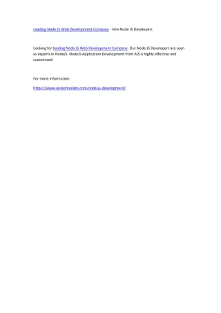 leading node js web development company hire node