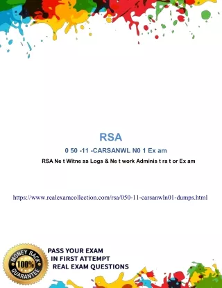 Real RSA 050-11-CARSANWLN01 Exam Dumps 2020 Updated RSA 050-11-CARSANWLN01 Exam Dumps