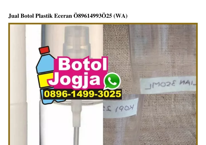 jual botol plastik eceran 89614993 25 wa