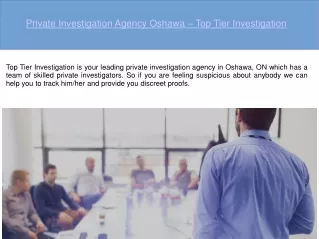 Private Investigation Agency Oshawa