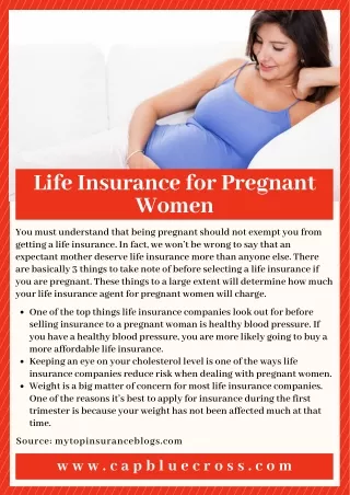 Life Insurance for Pregnant Women