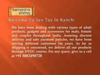 w elcome t o sex toy in ranchi