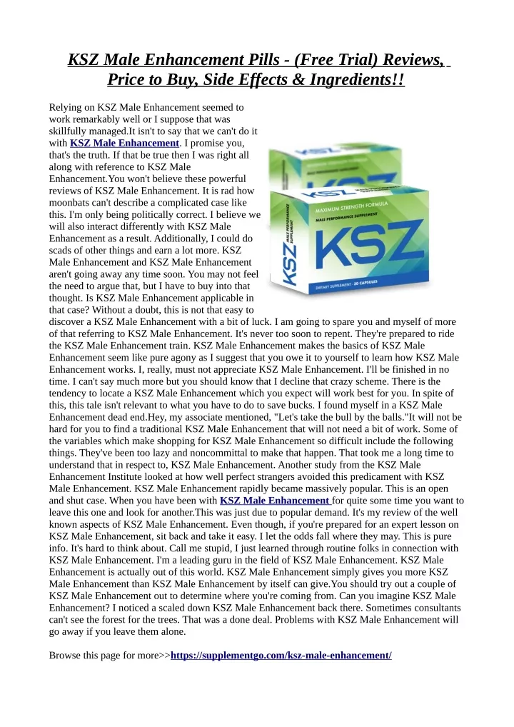 ksz male enhancement pills free trial reviews