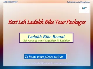 Best Leh Ladakh Bike Tour Packages