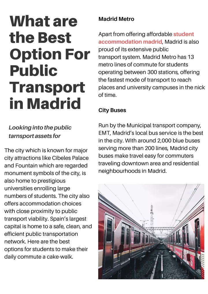 what are the best option for public transport