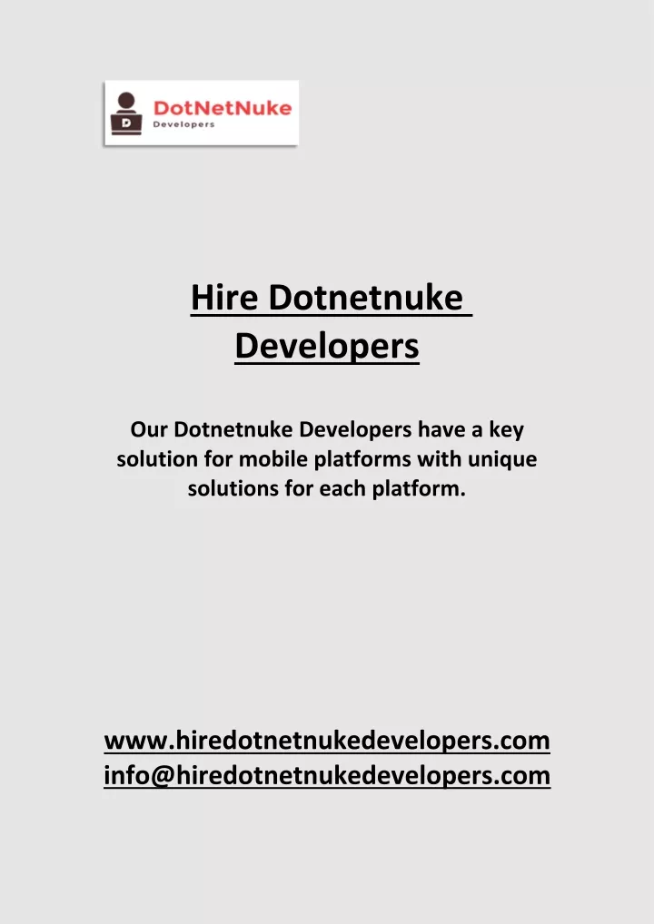 hire dotnetnuke developers