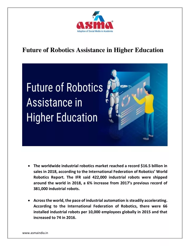 future of robotics assistance in higher education