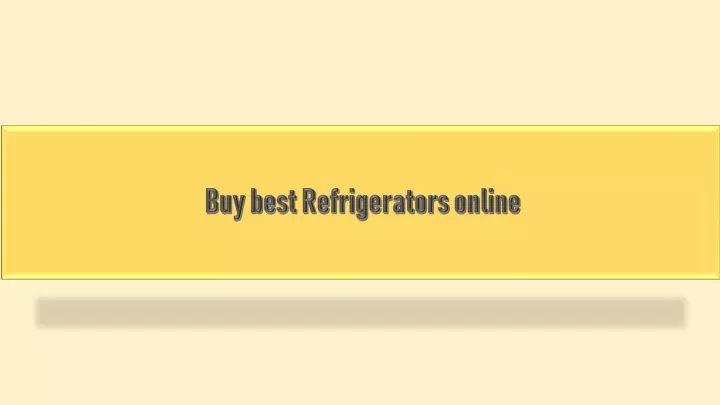 buy best refrigerators online