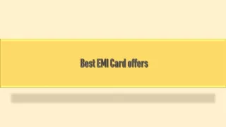 Best EMI Card offers