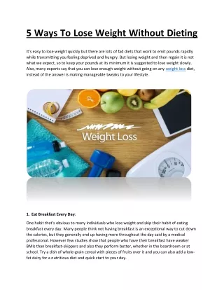 5 Ways To Lose Weight Without Dieting