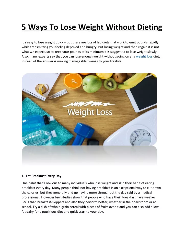 5 ways to lose weight without dieting