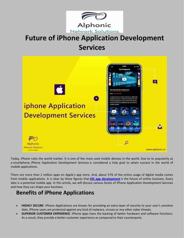 future of iphone application development services