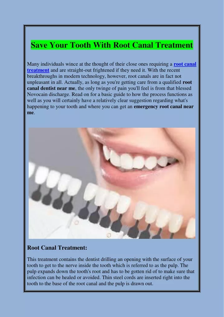 save your tooth with root canal treatment