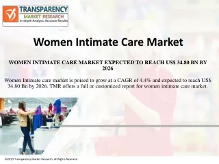 Women Intimate Care Market to Reach US$ 34.80 Bn by 2026