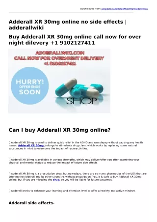 Adderall XR 30mg online no side effects | adderallwiki