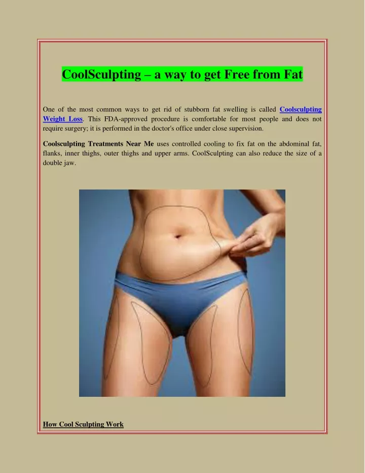 coolsculpting a way to get free from fat
