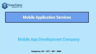 Mobile App Development Services- Snowflakes Software