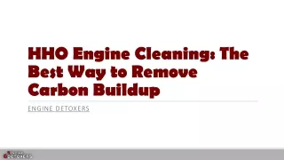 HHO Engine Cleaning: The Best Way to Remove Carbon Buildup