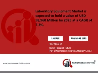 Laboratory Equipment Market is expected to hold a value of USD 58,960 Million by 2025 at a CAGR of 7.3%.