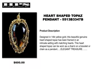 Heart Shaped Topaz Pendant - HPS Estate Jewelers