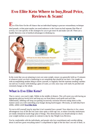 Where can i buy Evo Elite Keto Read Reviews & Scam!