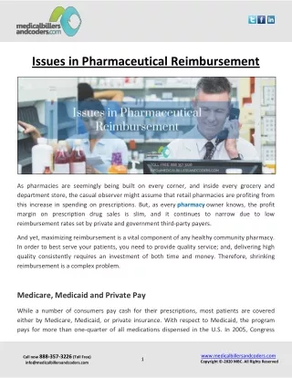 Issues in Pharmaceutical Reimbursement