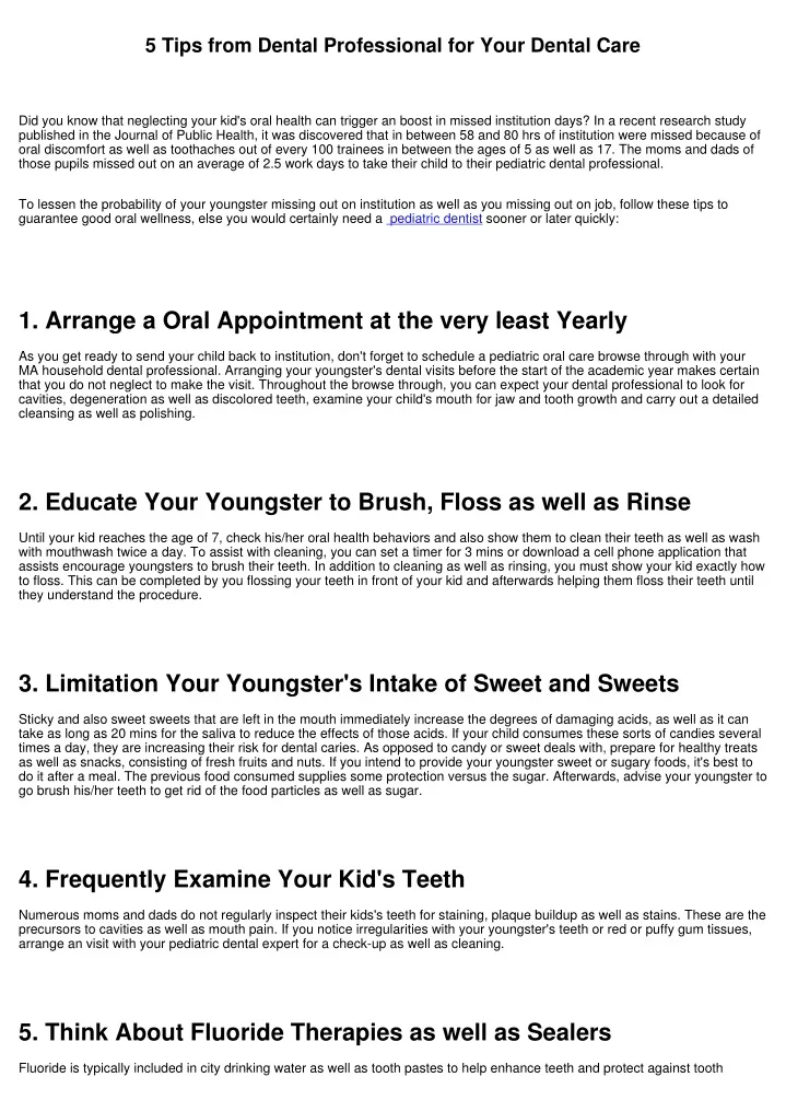 5 tips from dental professional for your dental