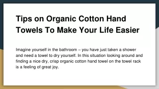Tips on Organic Cotton Hand Towels