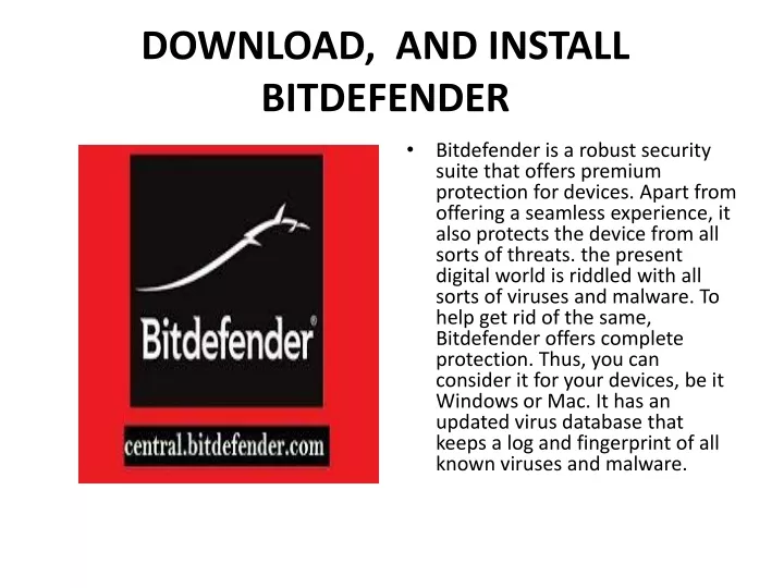 download and install bitdefender