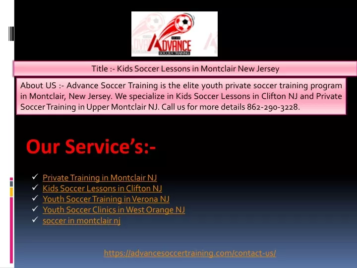 title kids soccer lessons in montclair new jersey