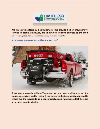 Snow Removal In North Vancouver - Snow Removal North Vancouver