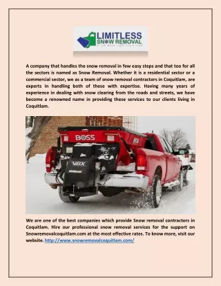Snow Removal Contractors In Coquitlam - Snow Removal Coquitlam