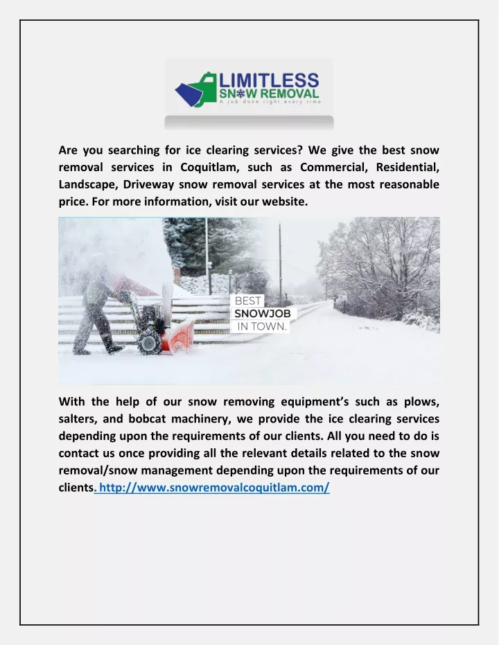are you searching for ice clearing services