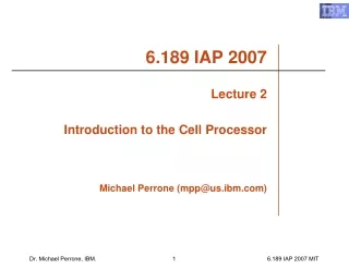 Introduction to the Cell Processor