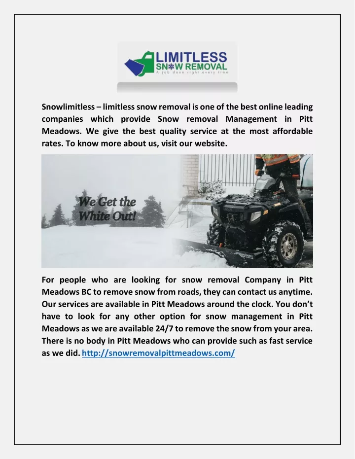 snowlimitless limitless snow removal