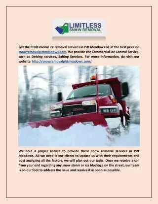 Snow Management In Pitt Meadows - Snow Removal Pitt Meadows