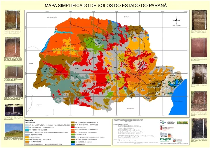 mapa simplificado de solos do estado do paran