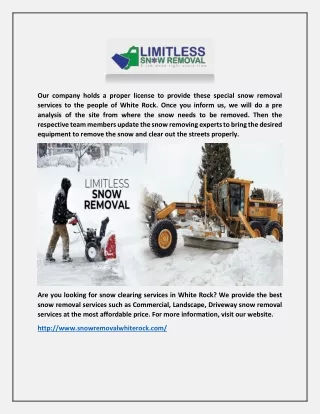 Snow Management In White Rock - Snow Removal White Rock