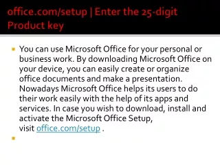 office.com/setup | Enter the 25-digit Product key