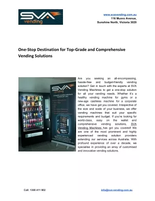One-Stop Destination for Top-Grade and Comprehensive Vending Solutions