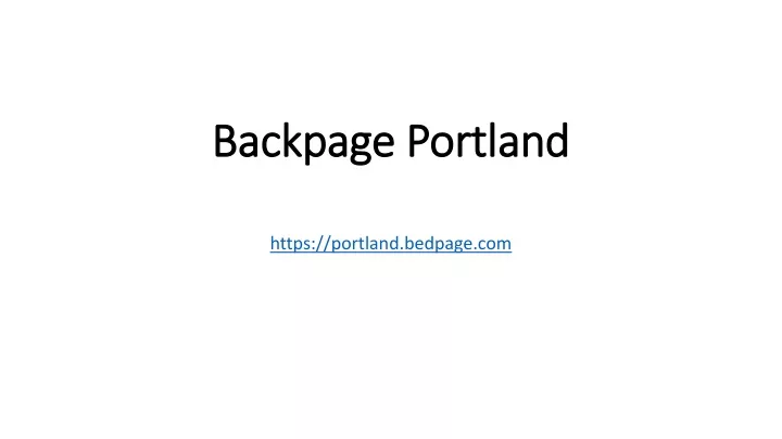 backpage portland