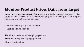 monitor product prices daily from target