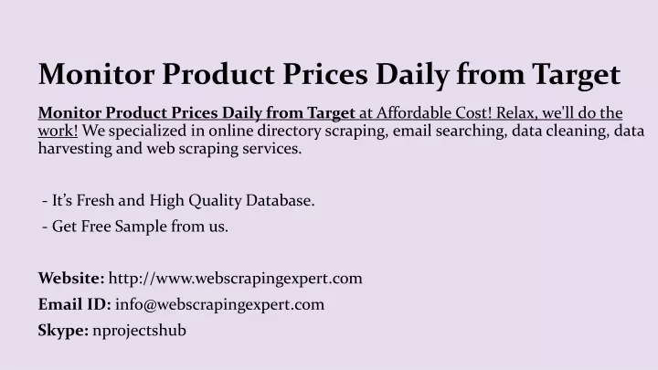 monitor product prices daily from target