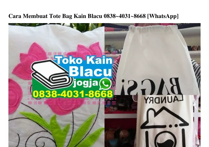 cara membuat tote bag kain blacu 0838 4031 8668